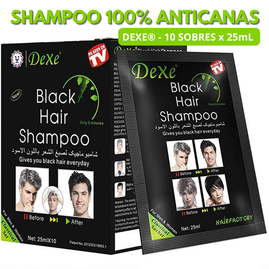 SHAMPOO CUBRE CANAS NEGRO DEXE BLACK HAIR